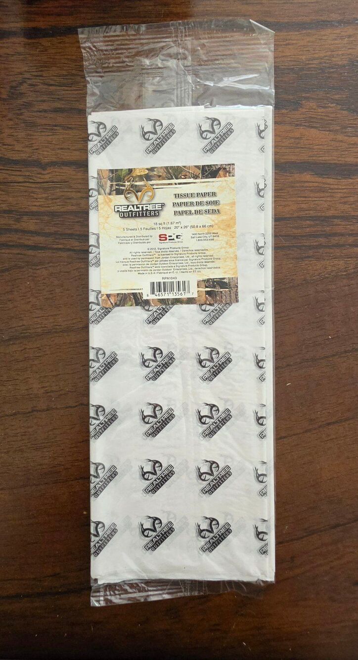 Realtree Outfitters Logo Tissue Paper 20x26 5 Sheets Lot of 3 New